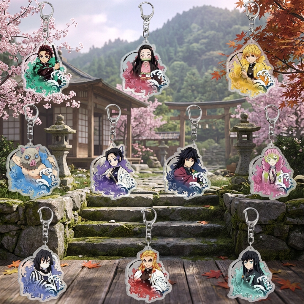 Phone Accessories Charms - Demon Slayer Anime Acrylic Keychain Creative