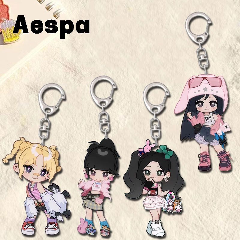 Phone Accessories Charms - 4 Pcs Aespas Q Version Transparent