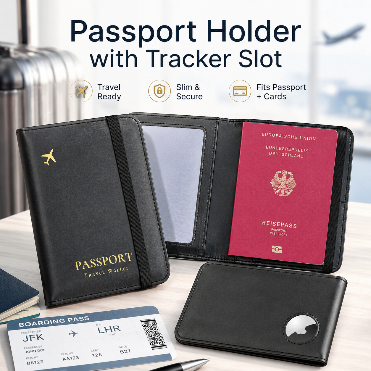 Blocking Passport Holder with  – Airtag Holder Case Bewertung und Preis