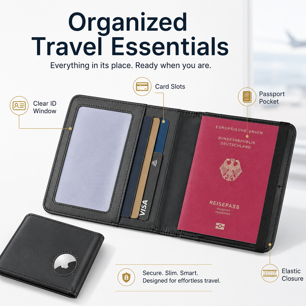 Blocking Passport Holder with  – Airtag Holder Case Bewertung und Preis