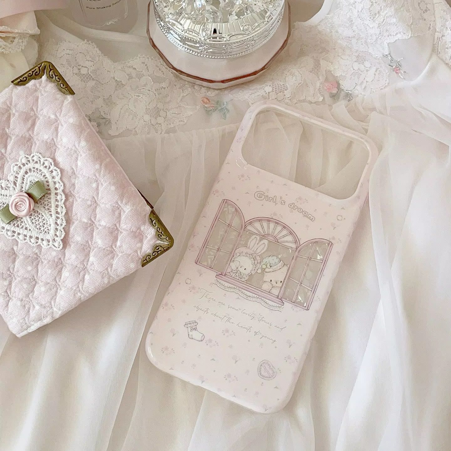 Kawaii Bunny Bear Floral Pink  – Phone Accessories For Girls Bewertung und Preis