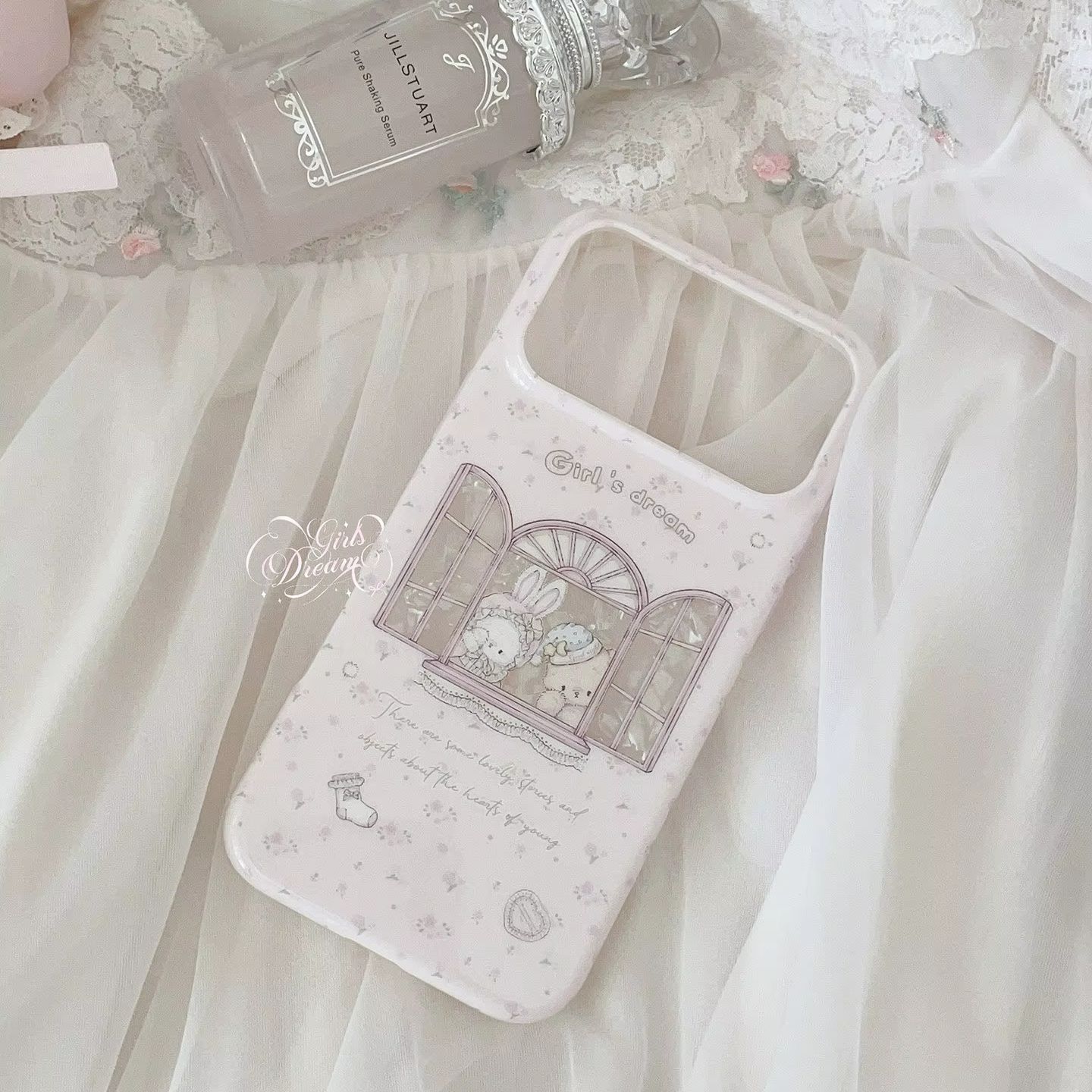 Kawaii Bunny Bear Floral Pink  – Phone Accessories For Girls Bewertung und Preis
