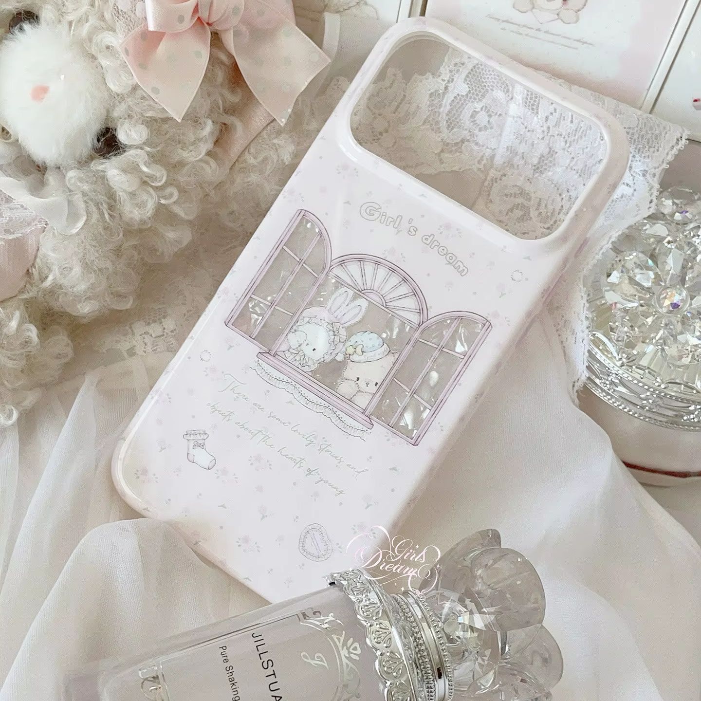 Kawaii Bunny Bear Floral Pink  – Phone Accessories For Girls Bewertung und Preis