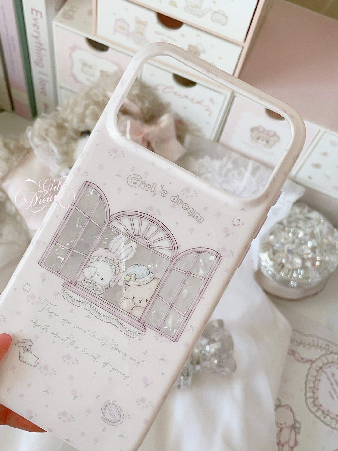 Kawaii Bunny Bear Floral Pink  – Phone Accessories For Girls Bewertung und Preis