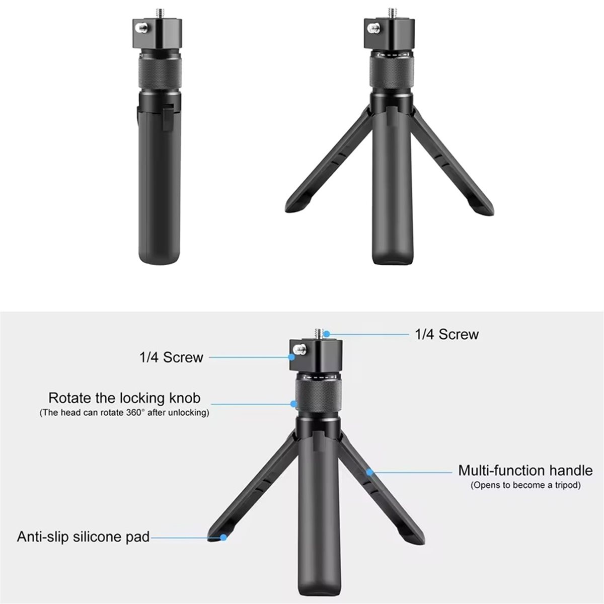 N05R Rotary Handle Desktop Tri – Selfie Stick Tripod Bewertung und Preis